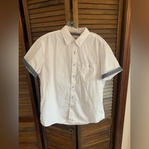 Flag and Anthem short sleeve button down white